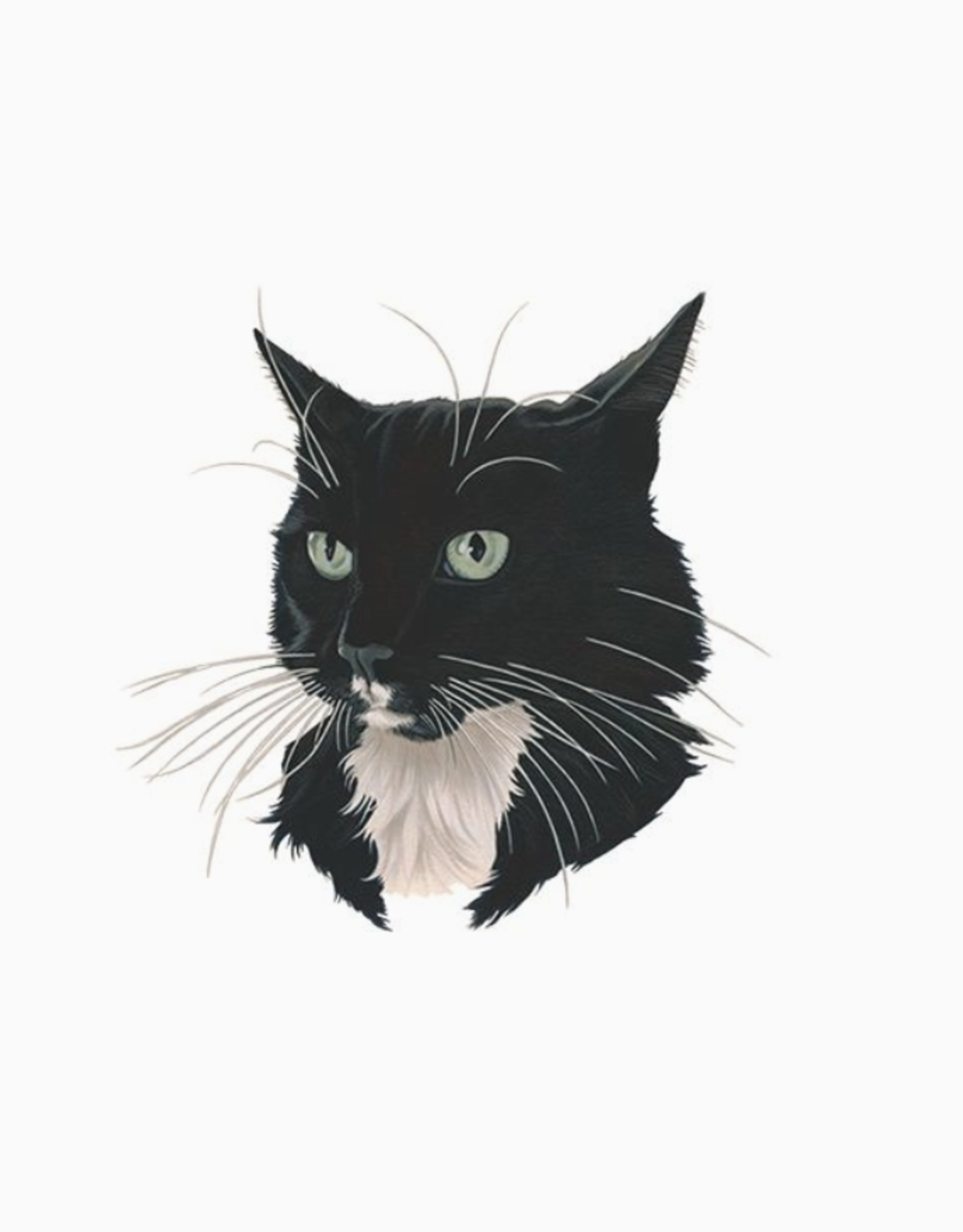 Black and White Fancy Cat Tattoo Pair