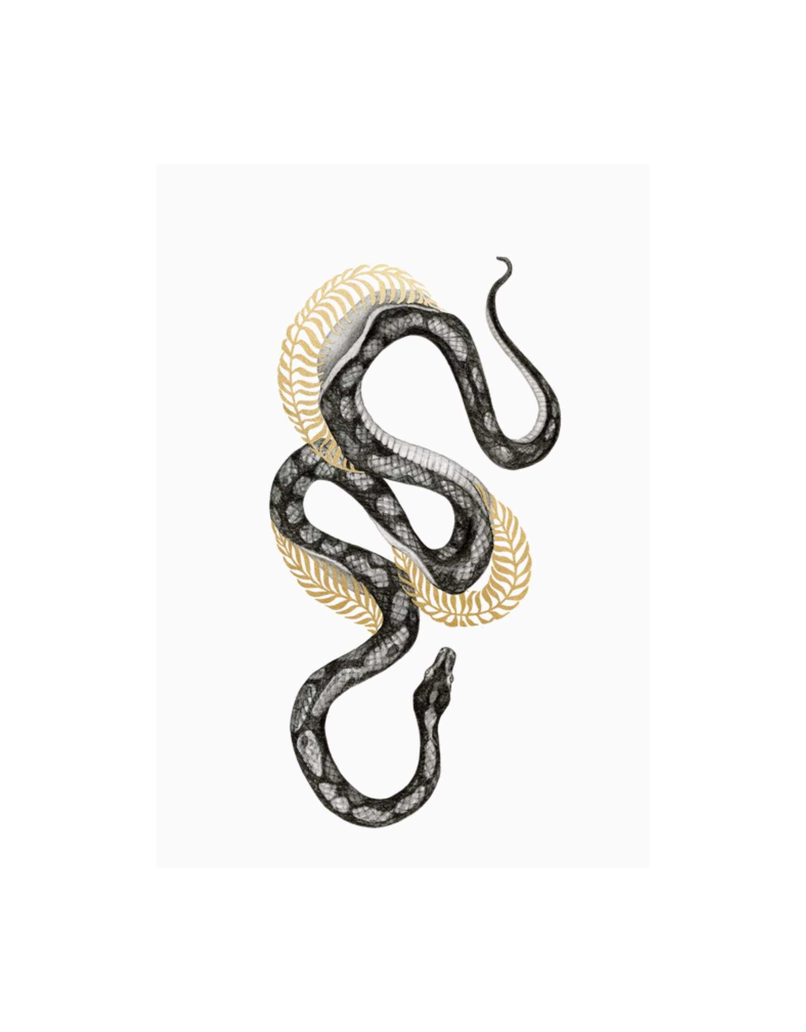 Shimmering Gold Snake Tattoo Pair