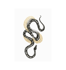 Shimmering Gold Snake Tattoo Pair