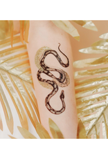 Shimmering Gold Snake Tattoo Pair