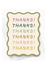 Wavy Thanks Greeting Card