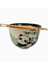 Playful Panda Donburi Bowl & Chopsticks Set (White)