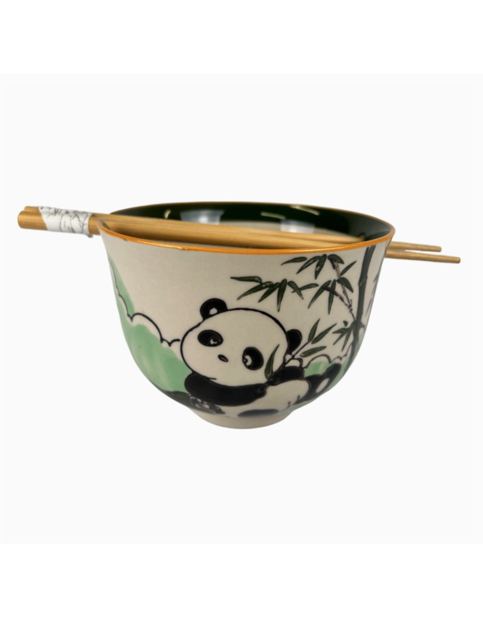 Playful Panda Donburi Bowl & Chopsticks Set (White)