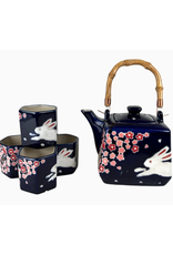 Sakura Cherry Blossoms & Rabbit Tea Set for 4