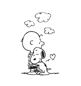Charlie Brown & Snoopy Hug Tattoo Pair