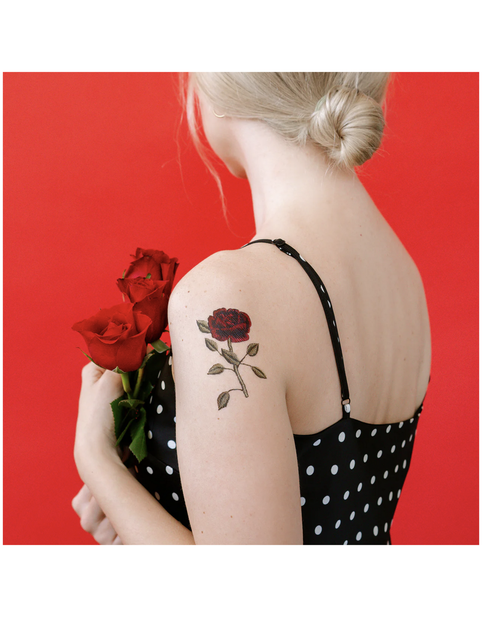 Stitched Rose Tattoo Pair