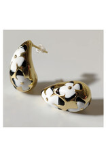 Black Jasmine Flower Teardrop Earrings Black Jasmine Flower Teardrop Earrings