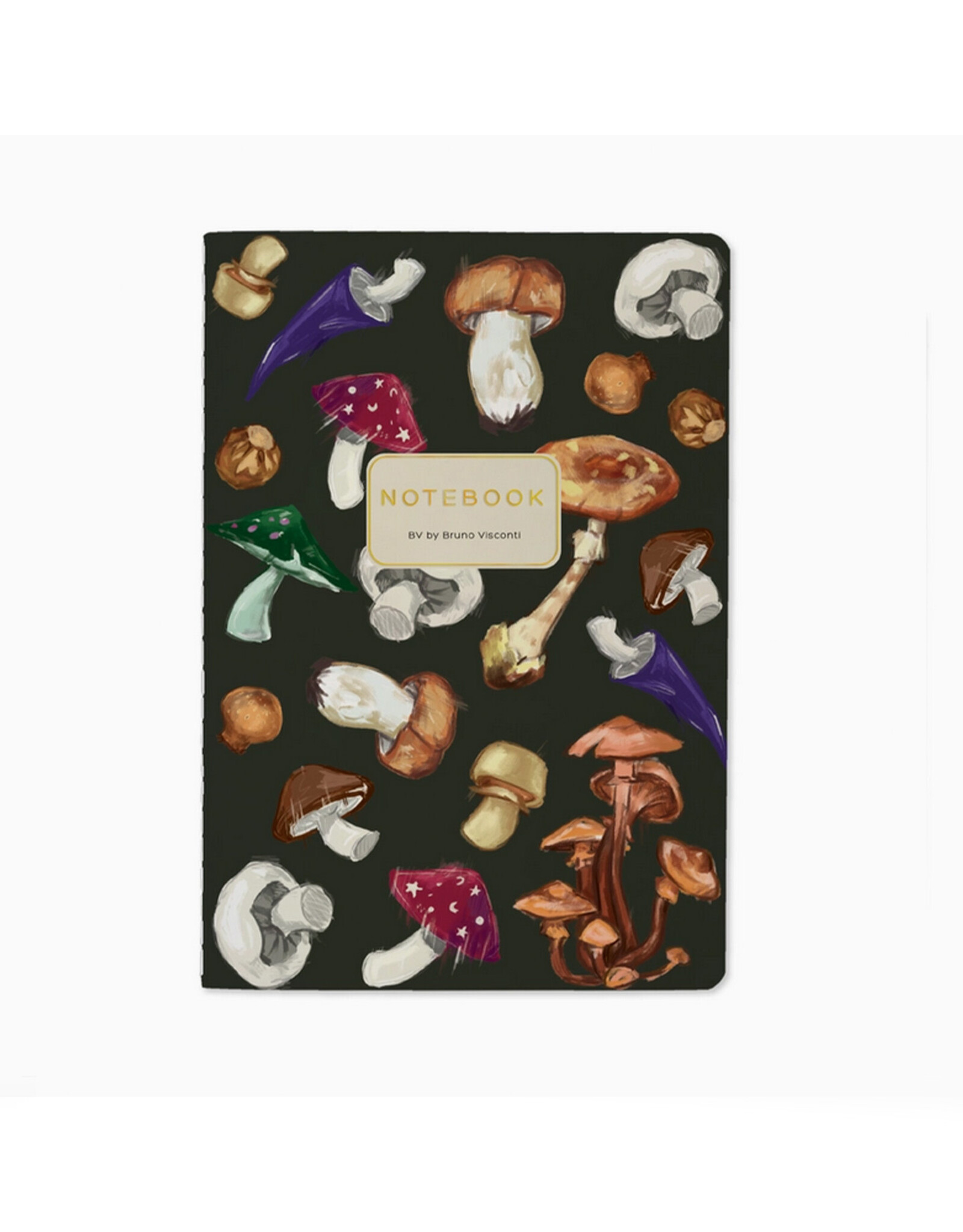 Mushrooms on Black Notebook
