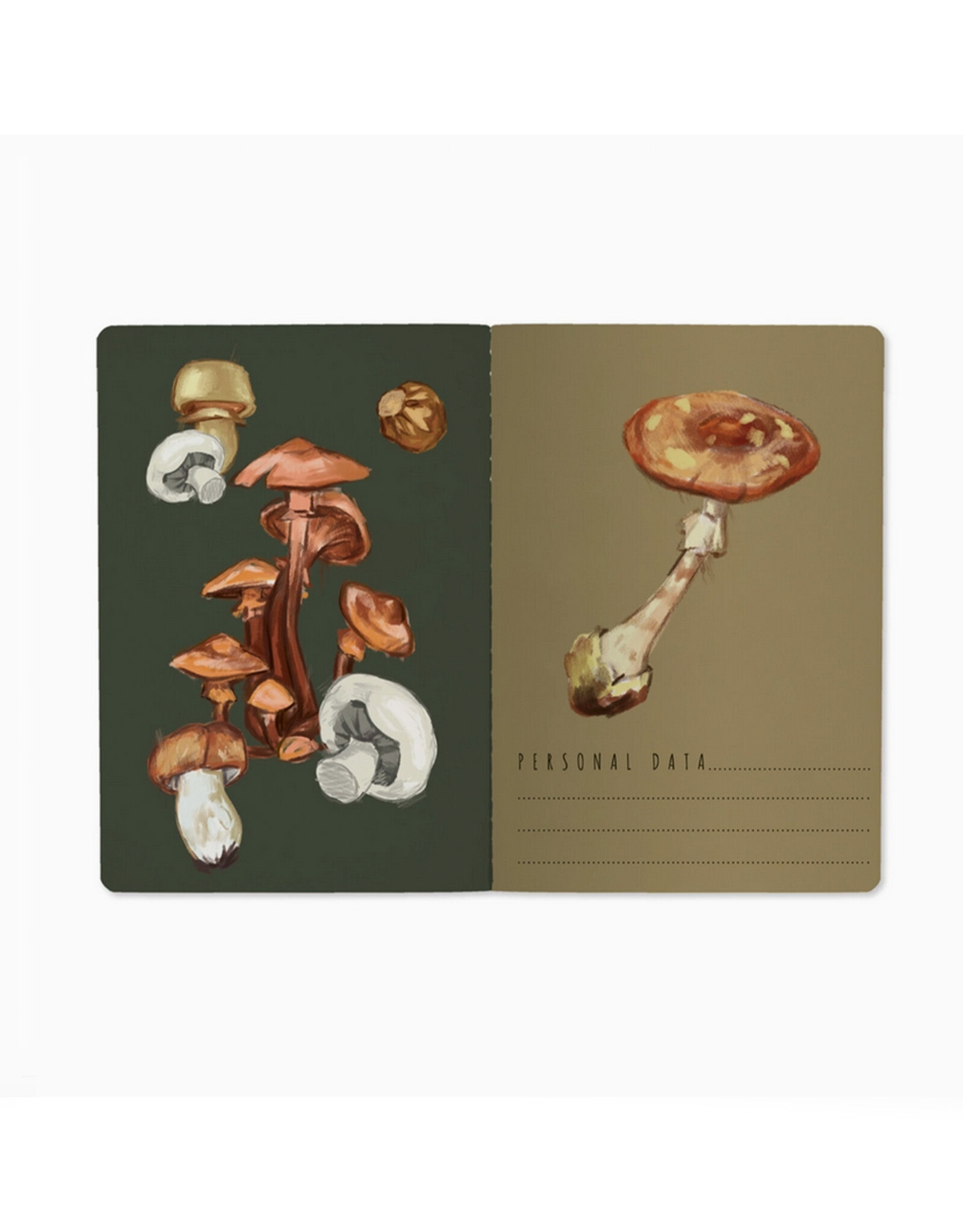 Mushrooms on Black Notebook