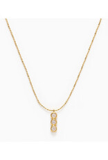 Three Crystal Bar Pendant Necklace