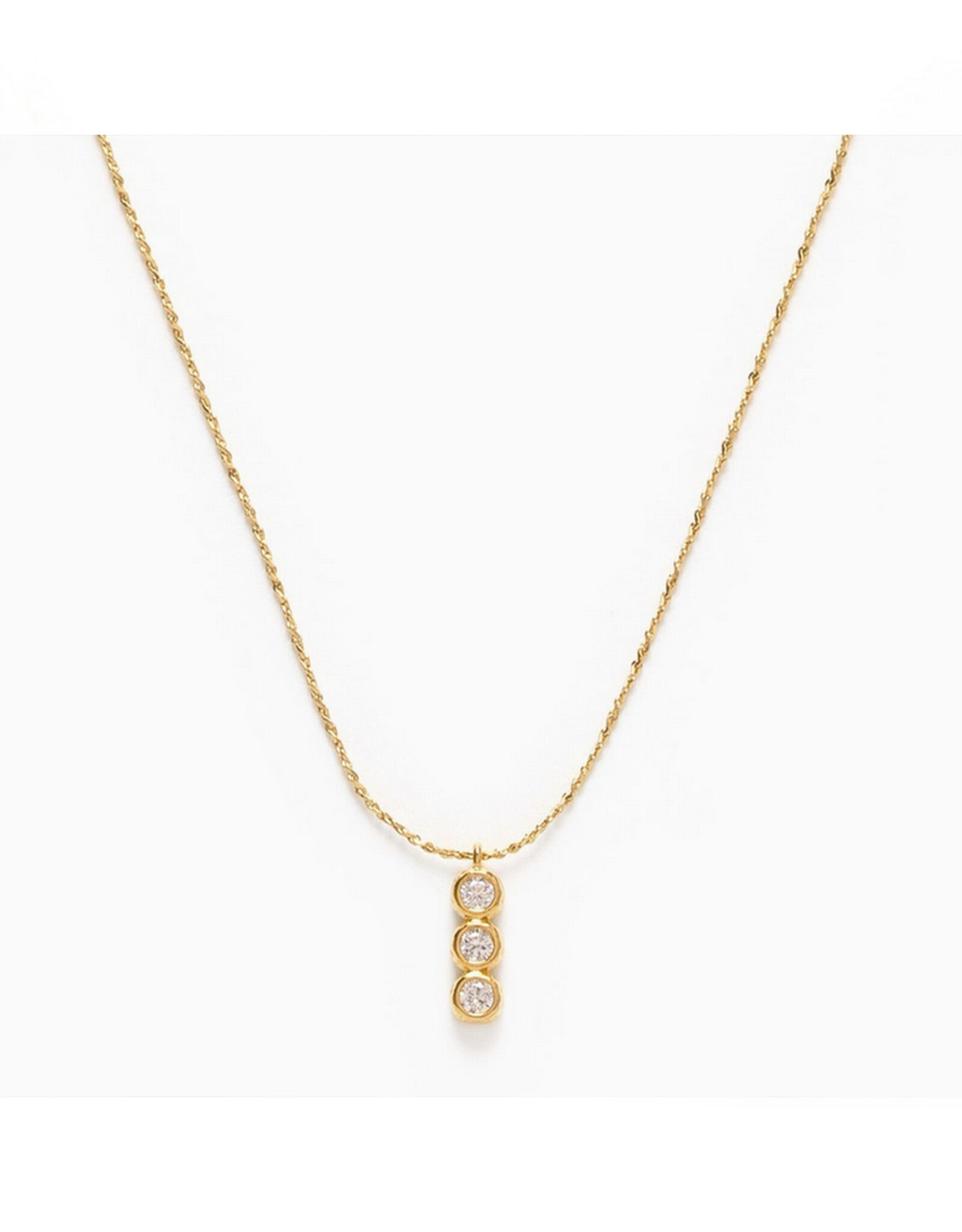 Three Crystal Bar Pendant Necklace