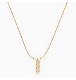 Three Crystal Bar Pendant Necklace