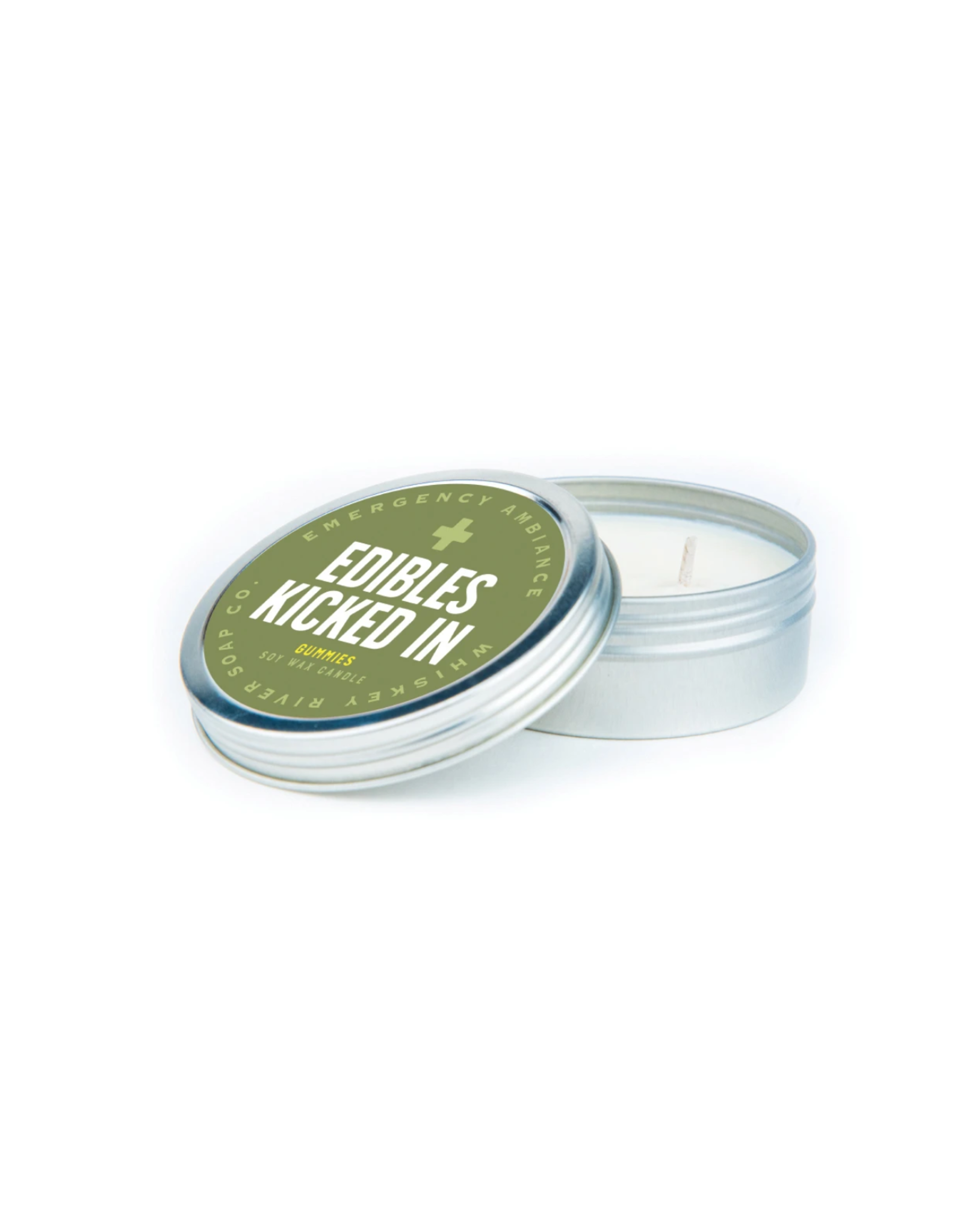 Edibles Kicked In Tin Candle
