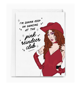 Pink Reindeer Club Chappell Roan Greeting Card