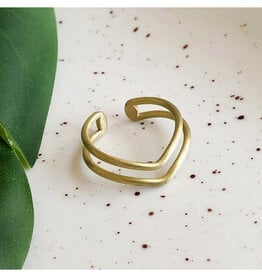 Double V Ring - Gold