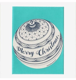 Merry Christmas Ornament Die Cut Greeting Card