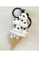 Panda Family Cone Keychain *