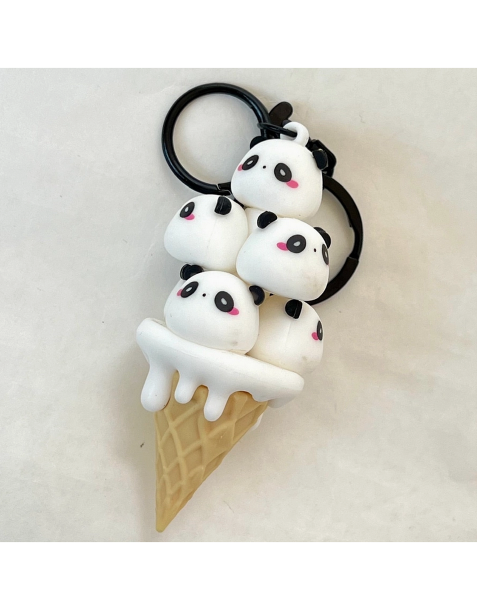 Panda Family Cone Keychain *