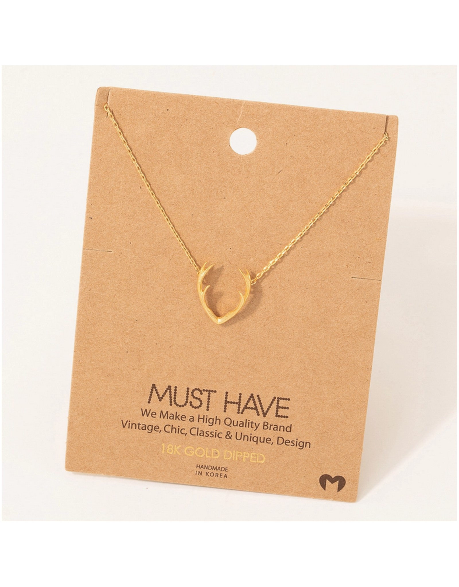 Gold Antler Necklace