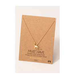 Gold Brachiosaurus Dinosaur Necklace