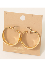 Flat Wide Latch Hoop Earrings Flat Wide Latch Hoop Earrings