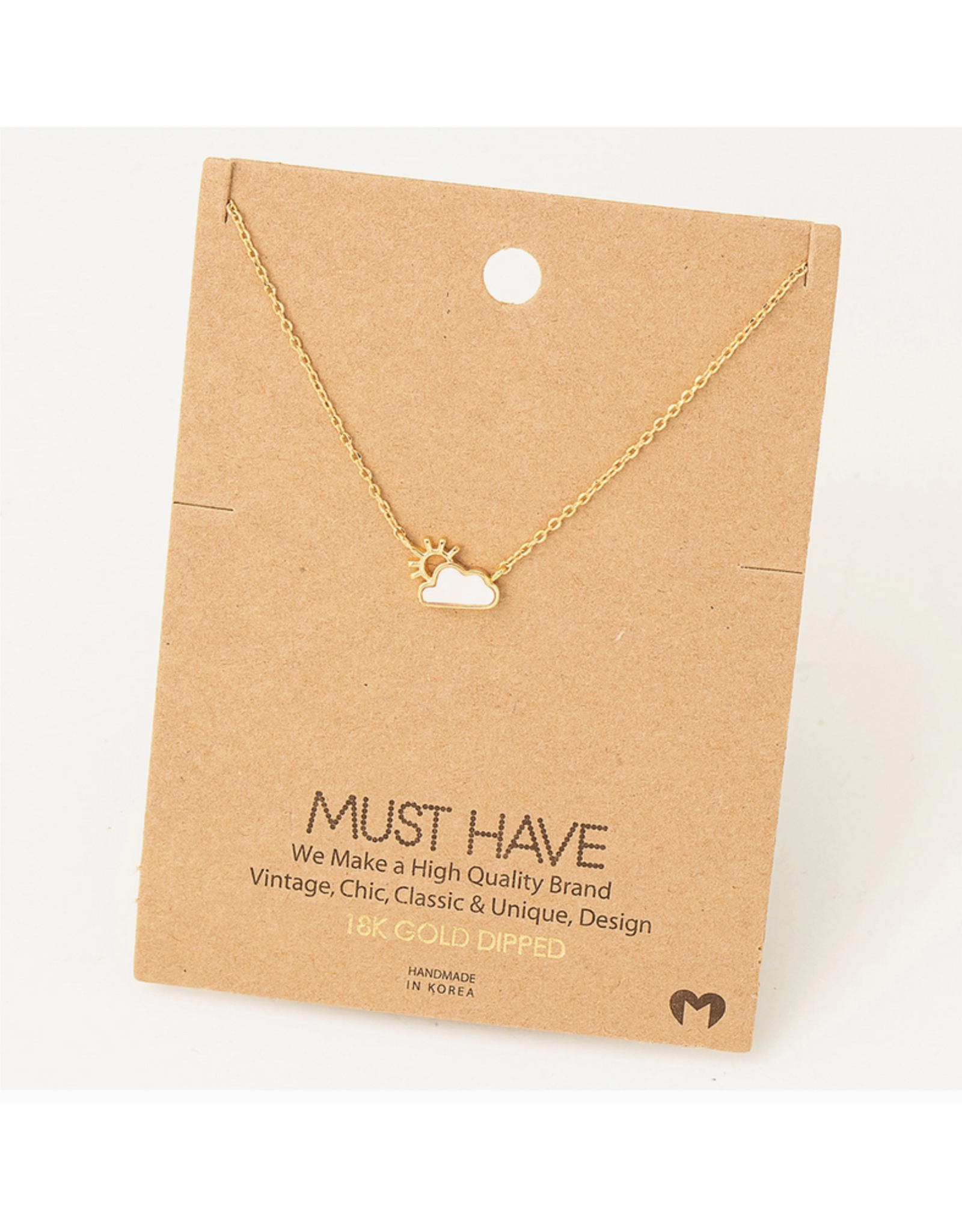 Mini Cloud & Sun Necklace