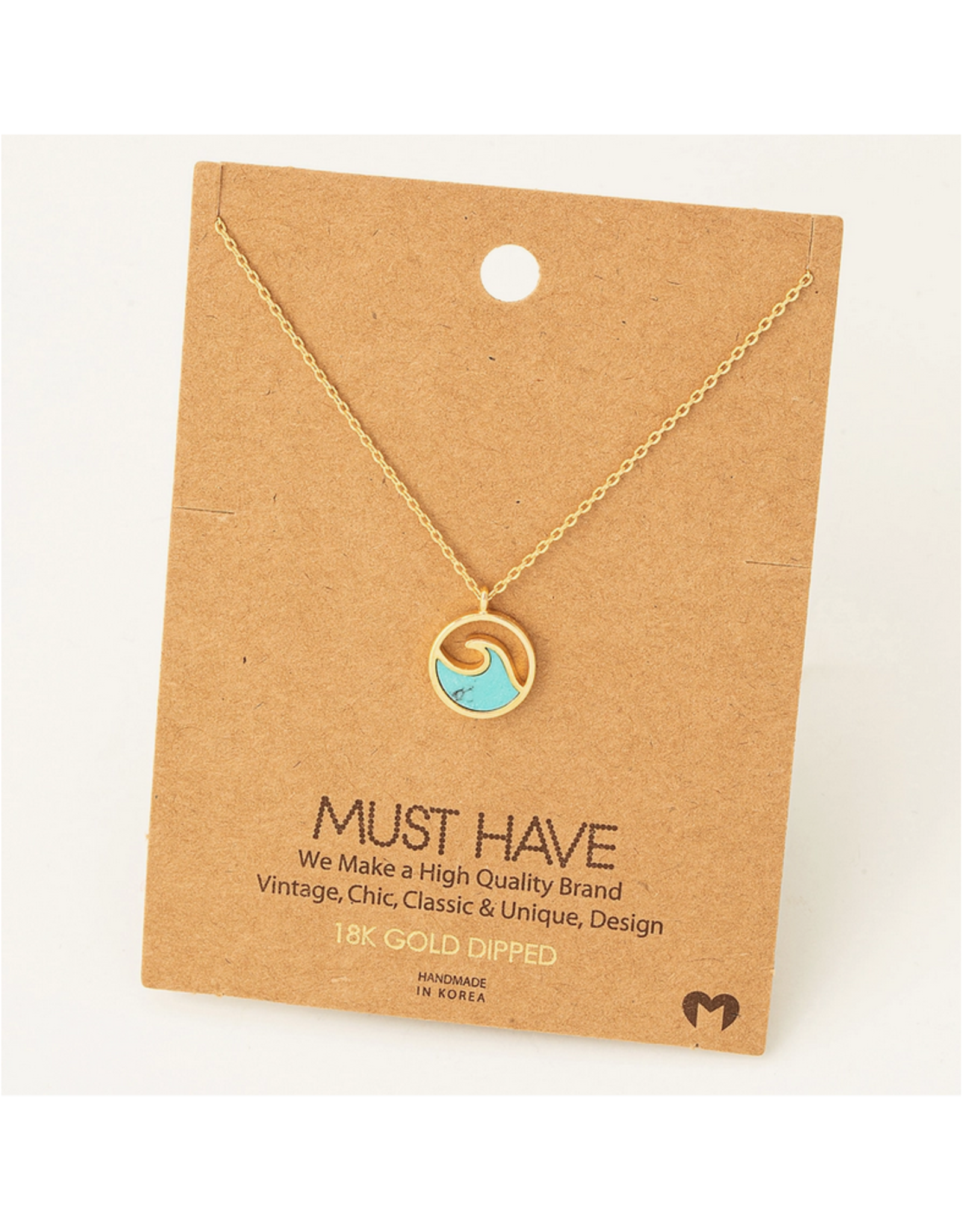 Round Wave Turquoise Necklace