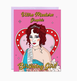 Ultra Modern Graphic Birthday Girl Greeting Card