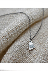 Tiny Silver Rhode Island Necklace