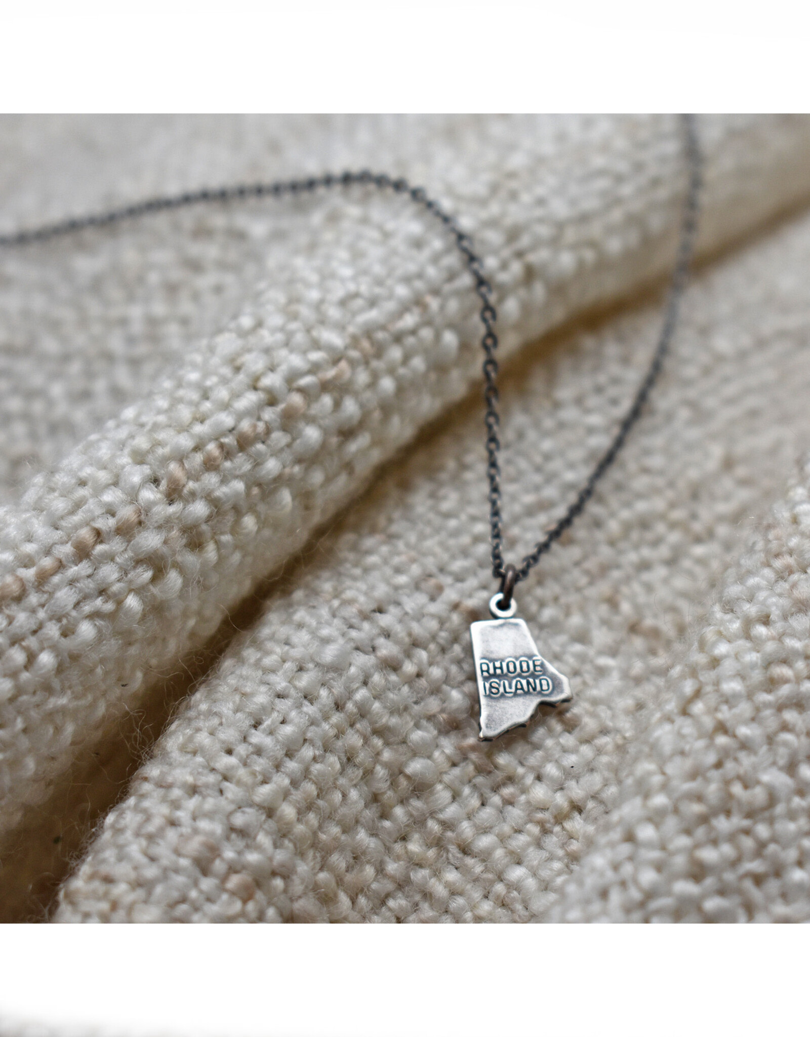 Tiny Silver Rhode Island Necklace