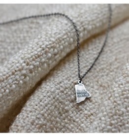 Tiny Silver Rhode Island Necklace
