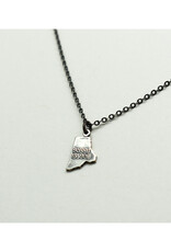 Tiny Silver Rhode Island Necklace
