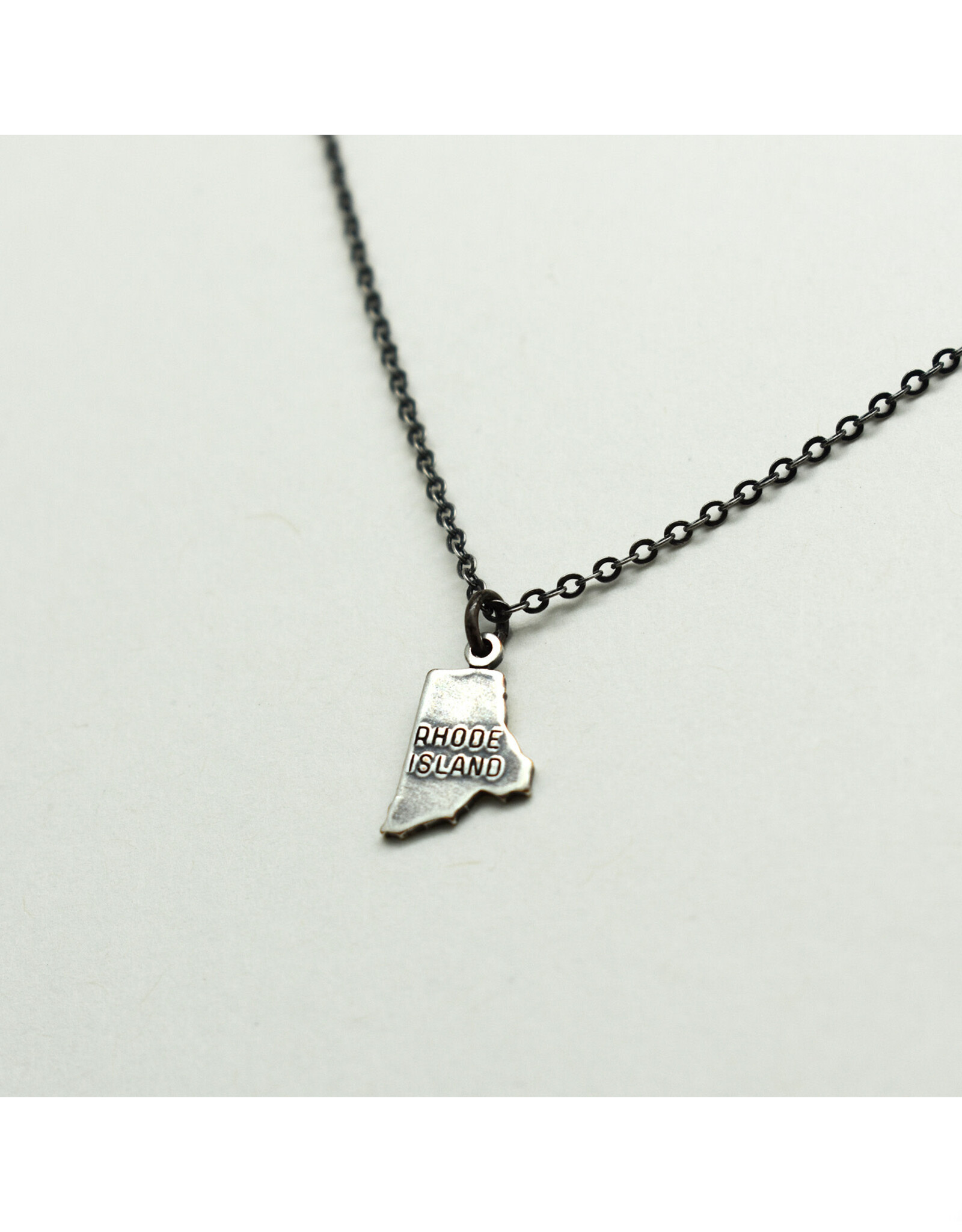 Tiny Silver Rhode Island Necklace
