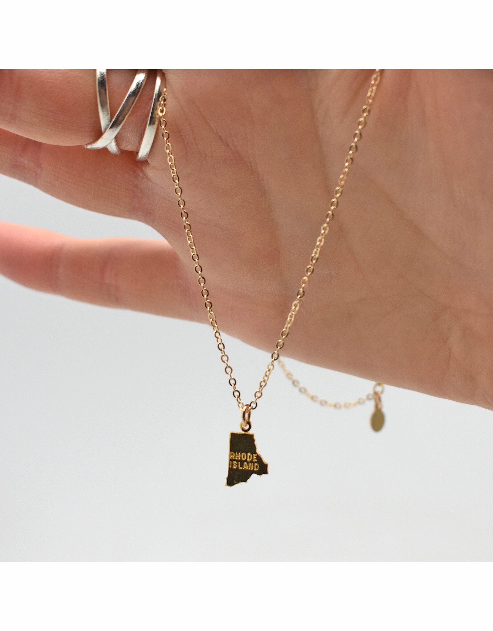 Tiny Gold Rhode Island Necklace