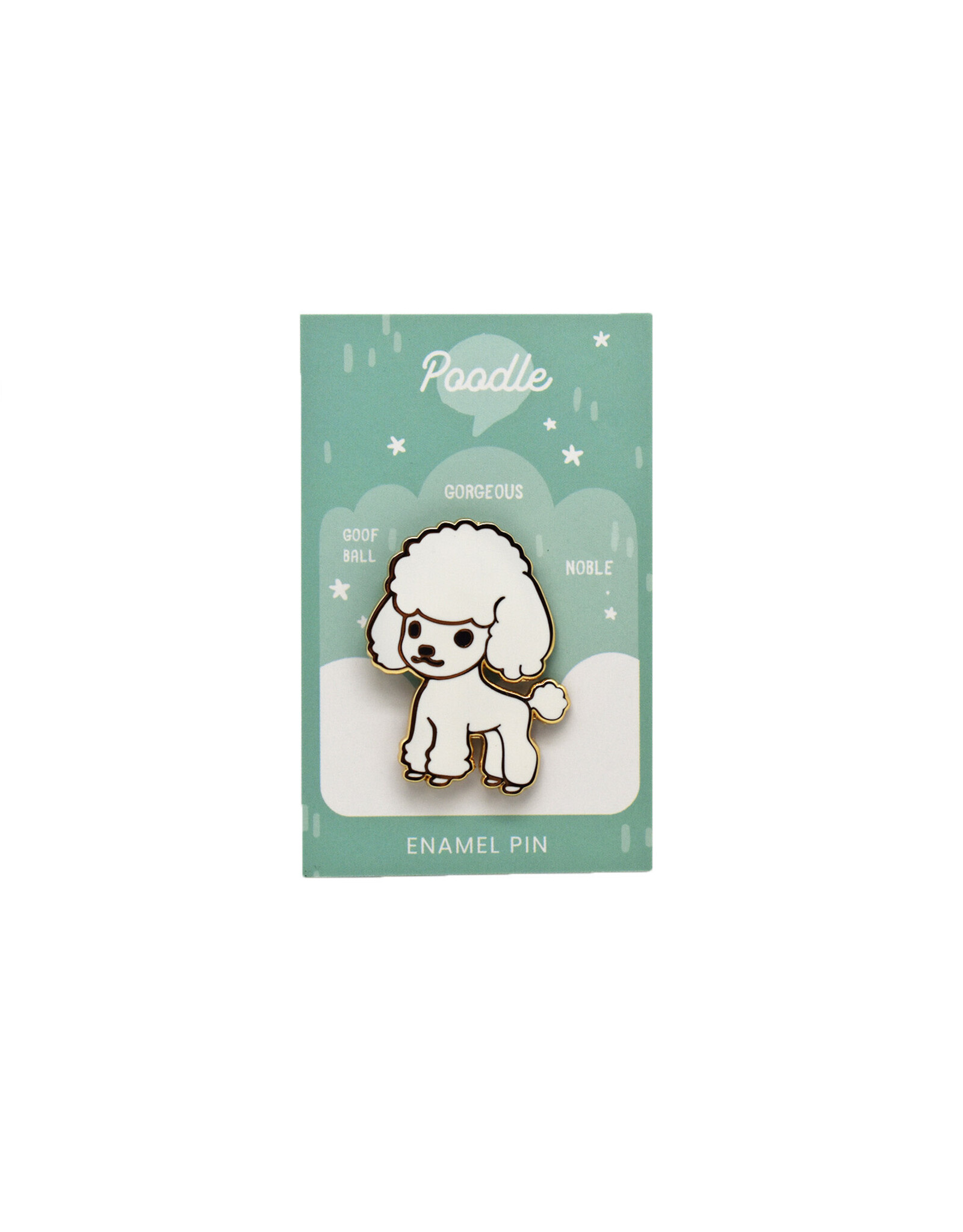 Poodle (White) Enamel Pin
