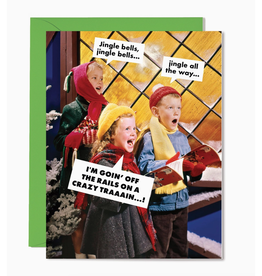 Jingle Bells Crazy Train Greeting Card