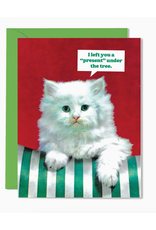 "Present" Under the Tree Cat Greeting Card