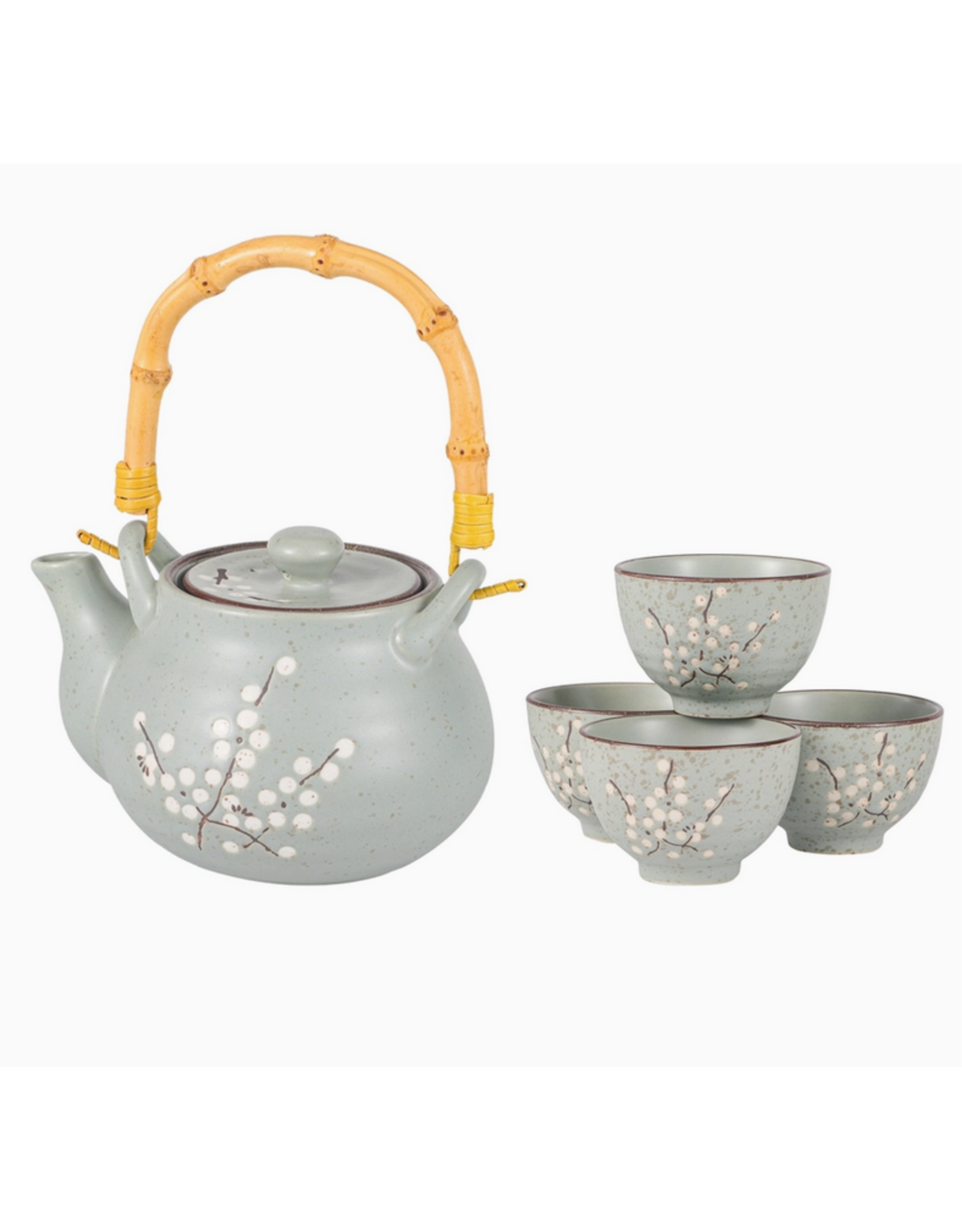 Blue Plum Blossom Tea Set for 4