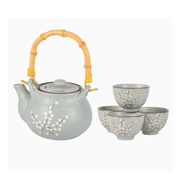 Blue Plum Blossom Tea Set for 4