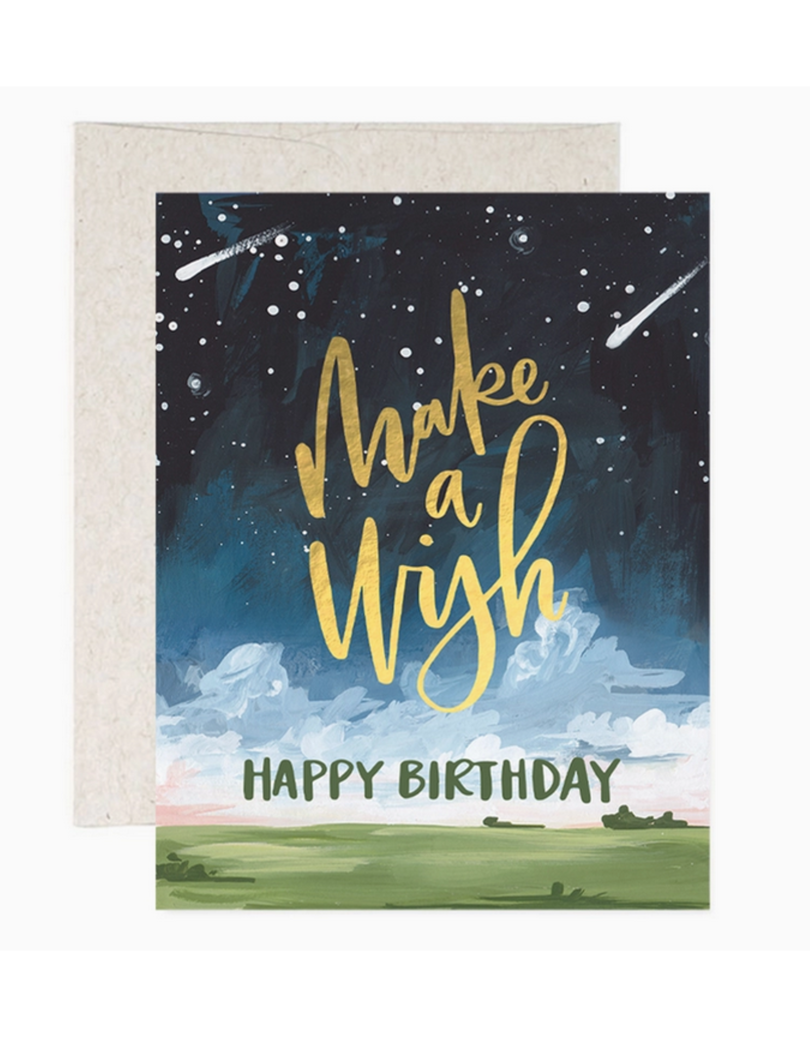 Make a Wish Night Sky Birthday Greeting Card Home