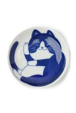 Sleepy Cat Plate - Blue/White Tux