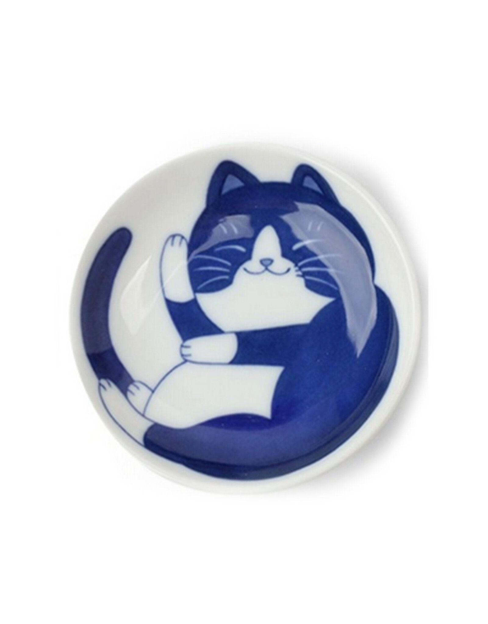 Sleepy Cat Plate - Blue/White Tux