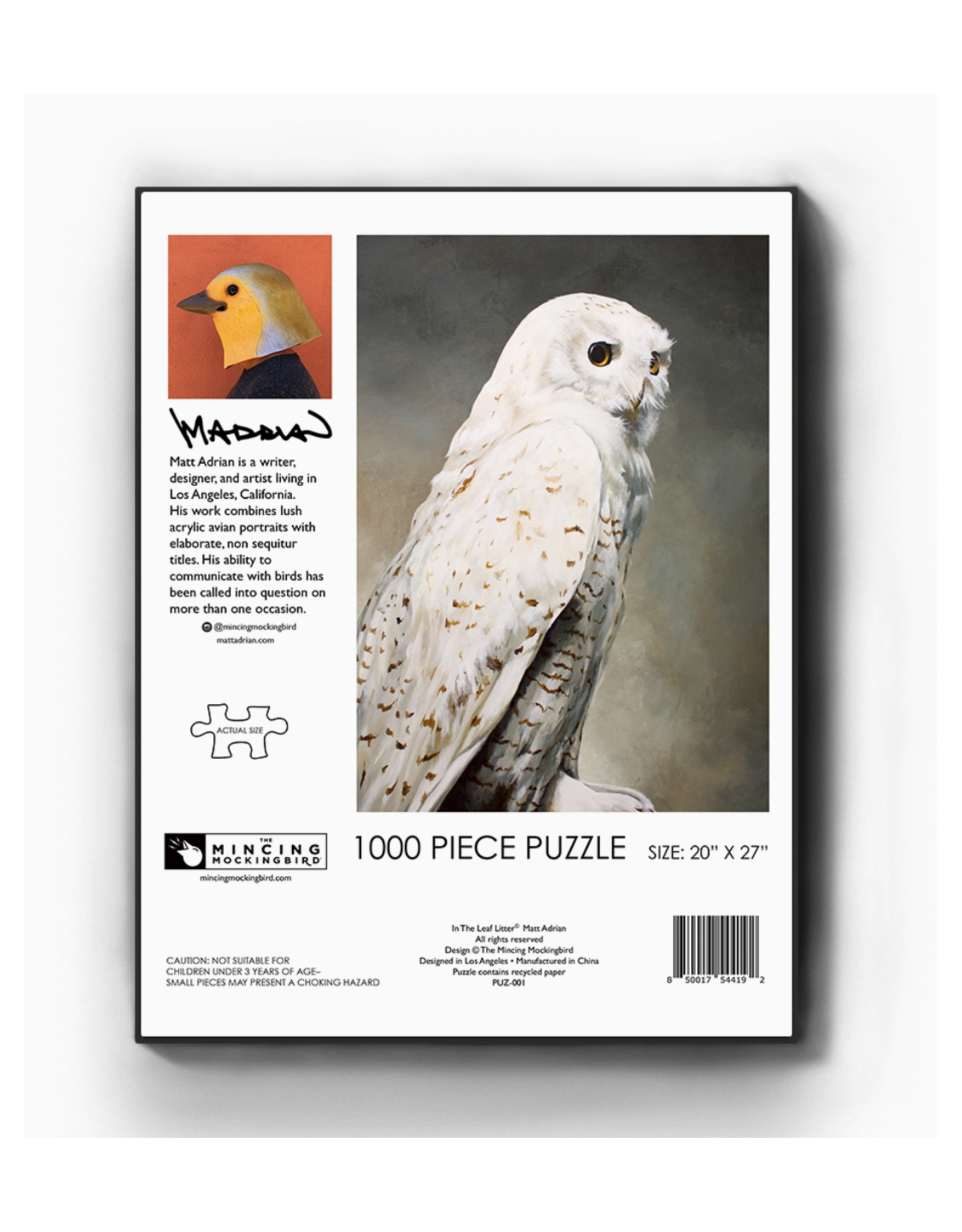 In the Leaf Litter Snowy Owl 1000 Piece Puzzle