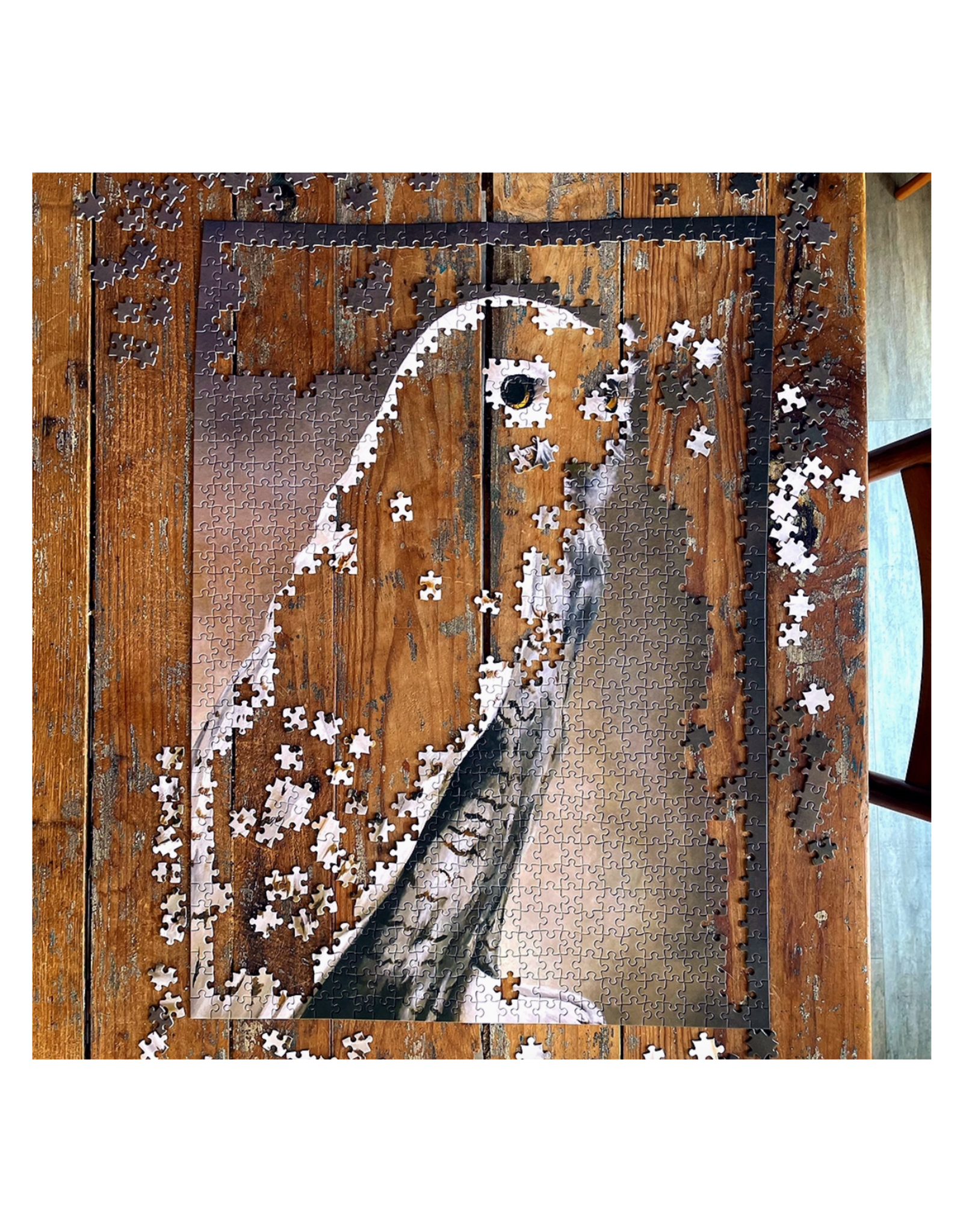 In the Leaf Litter Snowy Owl 1000 Piece Puzzle