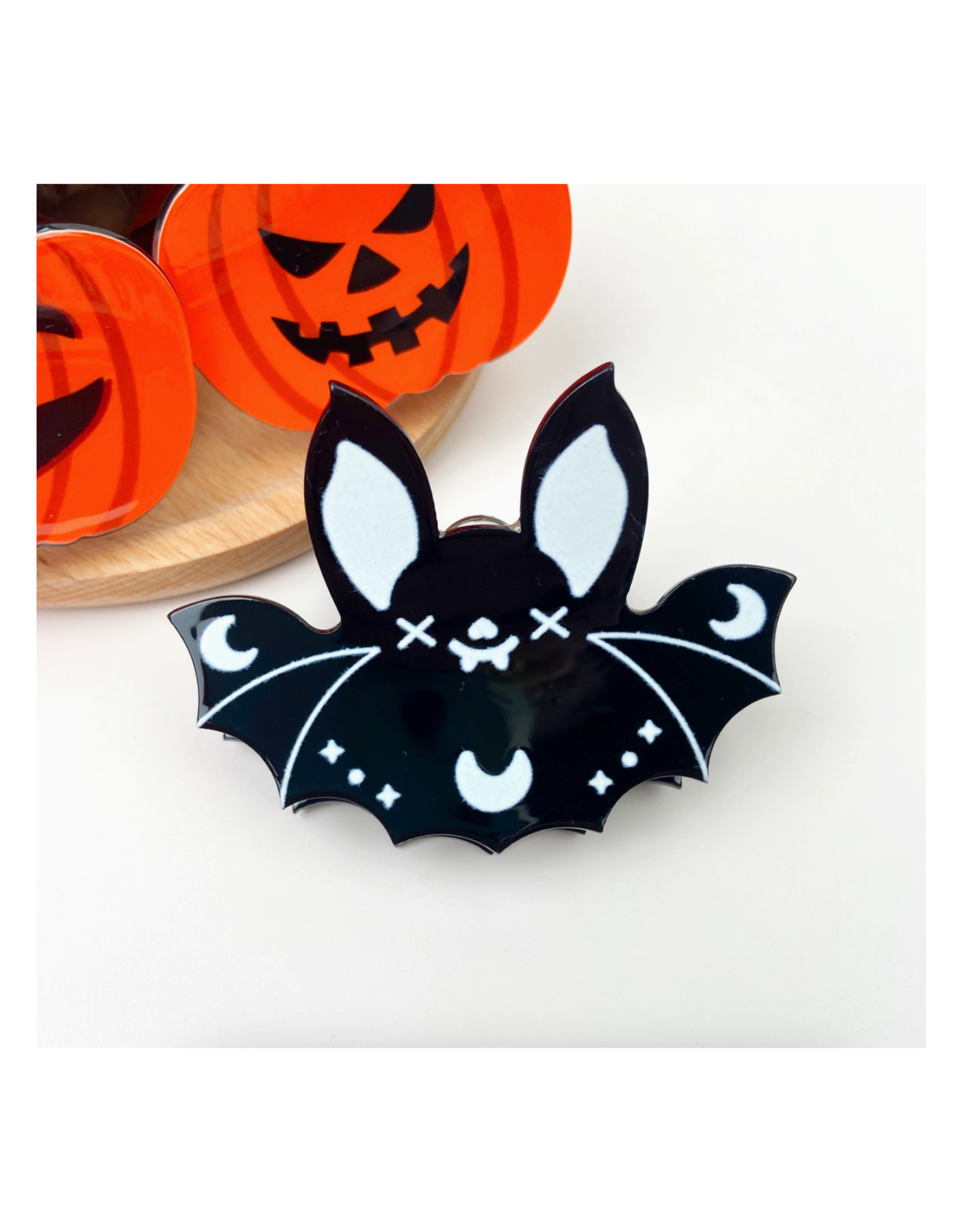 Cutesy Bat with Moons Claw Clip