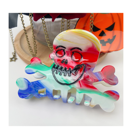 Colorful Skull and Crossbones Claw Clip