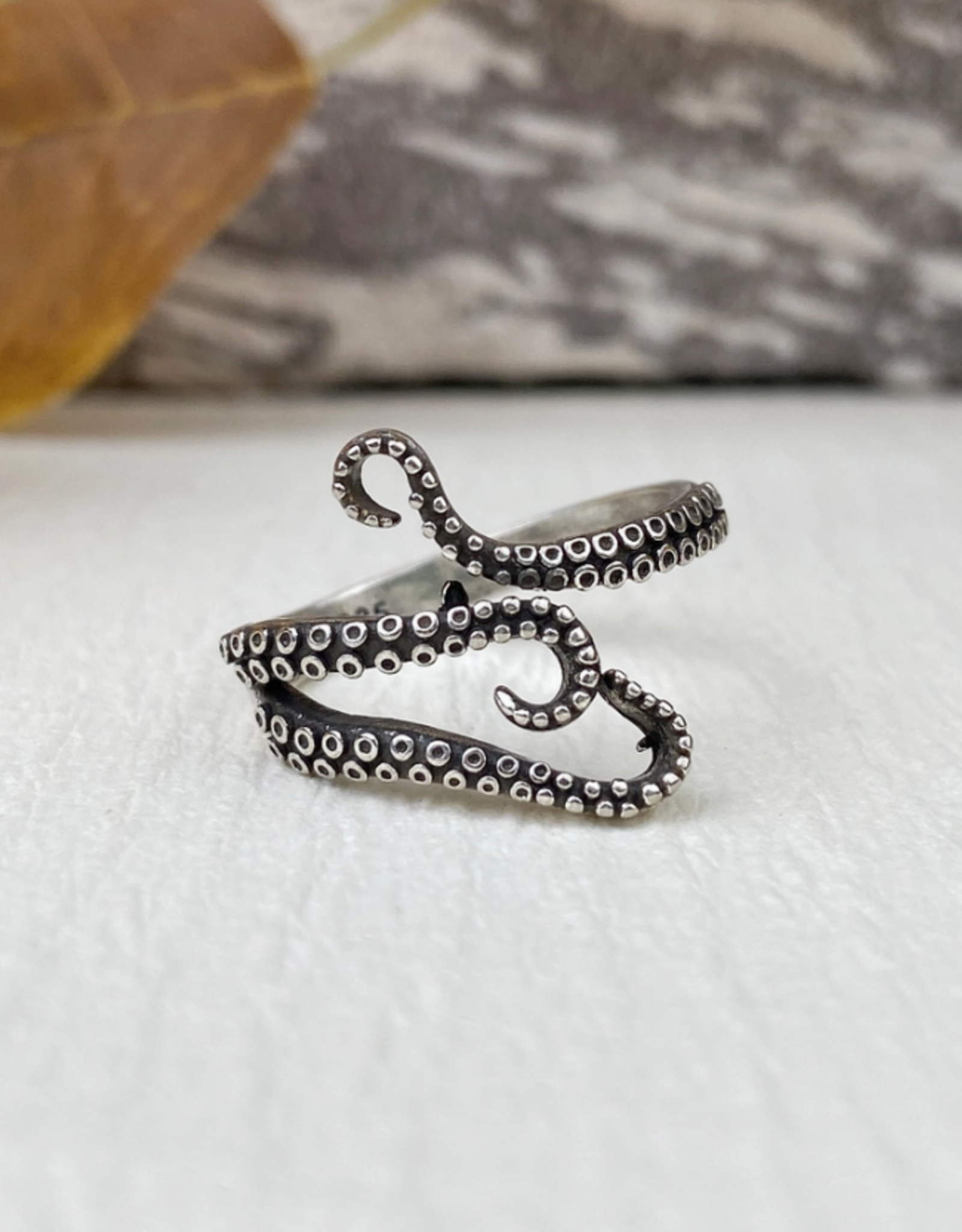 Silver Vintage Octopus Tentacle Ring