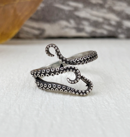 Silver Vintage Octopus Tentacle Ring