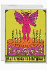 Wicked Birthday Demon Cake Greeting Card Wicked Birthday Demon Cake Greeting Card