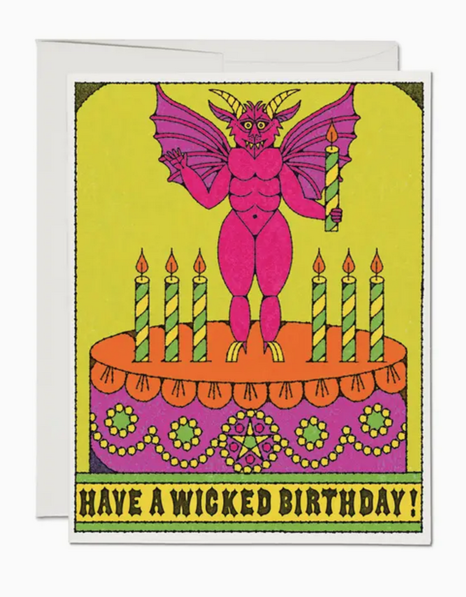 Wicked Birthday Demon Cake Greeting Card